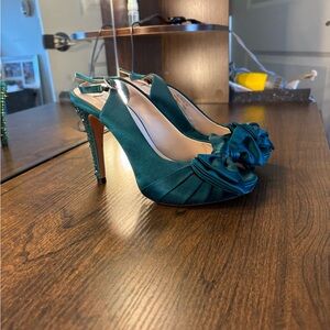 Elegant Teal Slingback Heels